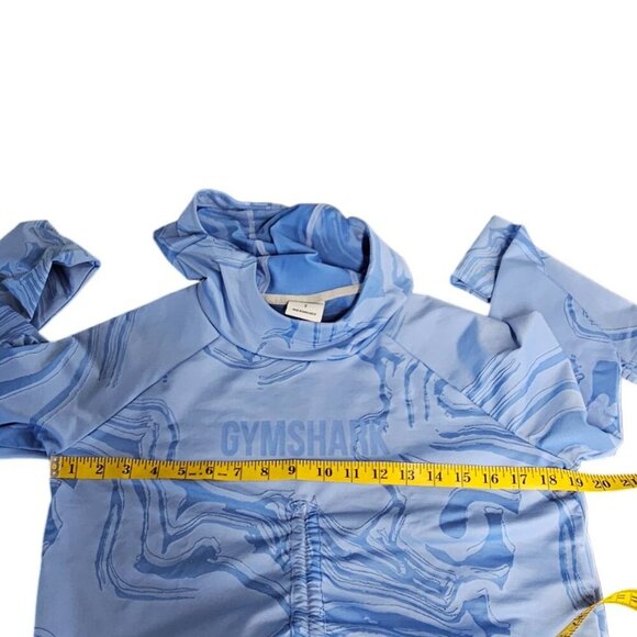 Gymshark Womens Power Hoodie, Cropped, Cinch Front, Long Sleeve, Blue, Small - Picture 5 of 7